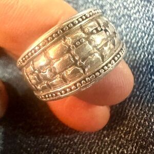 Stunning Sterling Silver Stamped 925, Textured Band Ring